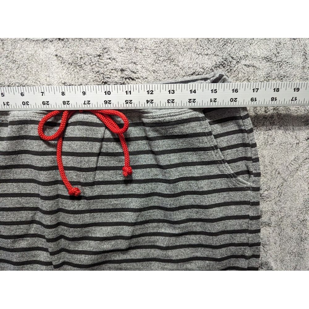 Sundry Pull On Drawstring Skirt Women's Size 3 Gray Striped - Picture 8 of 11